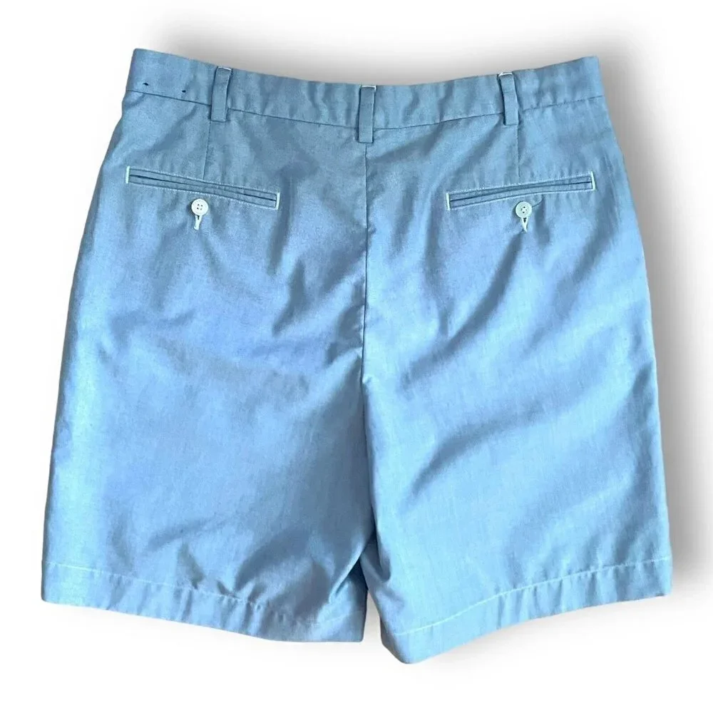 Brooks Brothers Mens Oxford Cloth Shorts Sz 34 Blue Flat Front Preppy Yacht Club